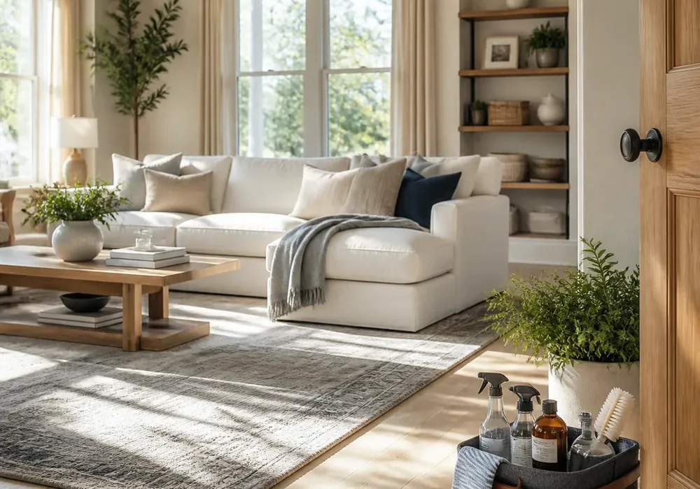 A freshly cleaned living room
